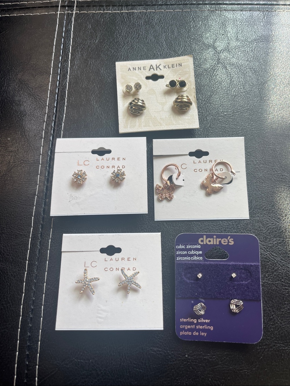 LC Lauren Conrad Gold Starfish Crystal Stud Earrings